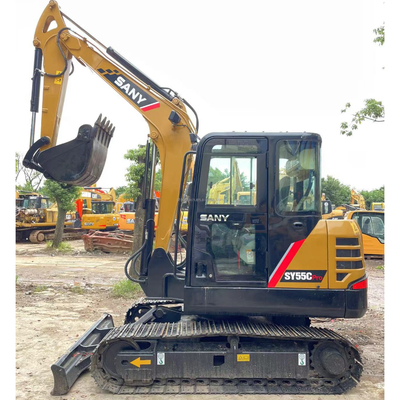 Εργασιακό βάρος 5,5 τόνων Sany SY55C Excavator Χρησιμοποιούμενη μηχανή σκάφους με δωρεάν αποστολή