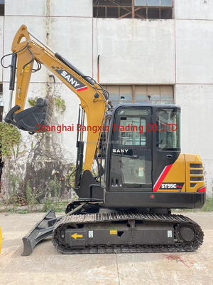 Εργασιακό βάρος 5,5 τόνων Sany SY55C Excavator Χρησιμοποιούμενη μηχανή σκάφους με δωρεάν αποστολή