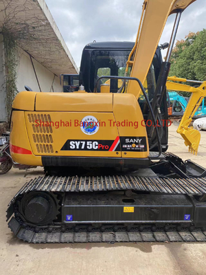Έτος 2022 Καλή κατάσταση Sany SY75C Excavator Crawler Δεύτερο χέρι 7.5TON λειτουργικό βάρος