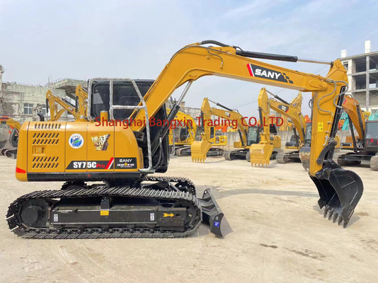 90% απόδοση εργασίας Sany SY75 Excavator με ισχυρή ισχύ και υδραυλική σταθερότητα