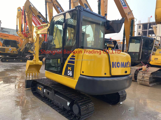 Χρησιμοποιούμενη εκσκαφέας Komatsu PC56 με χωρητικότητα 0.25 κουβάδων και βάρος μηχανής 5600 KG