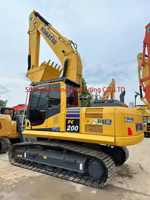 Χρησιμοποιούμενος εξορυκτής Komatsu PC200 Μεγάλη ισχύς και υψηλή υδραυλική σταθερότητα